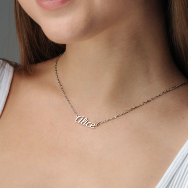 Silver Name Necklace - Custom Name Necklace - Personalised Necklace - Gifts for Mom - Personalized Gift Necklace Silver Brother & Sisters